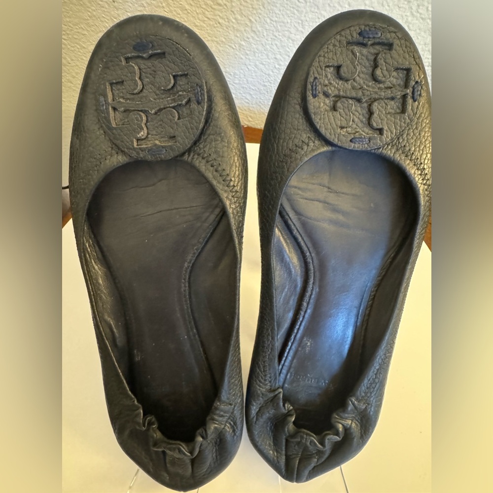 Tory Burch Black Leather Ballet Flats Size 9